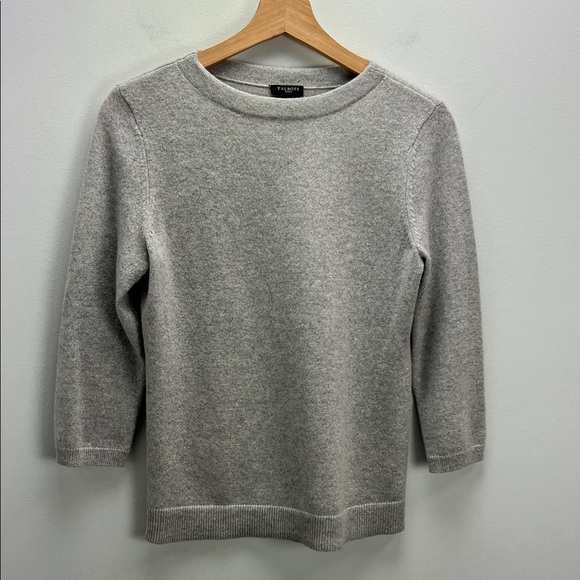 Talbots Audrey Metallic Cashmere Sweater Gray Silver Crewneck Size Small Petite - Picture 1 of 9